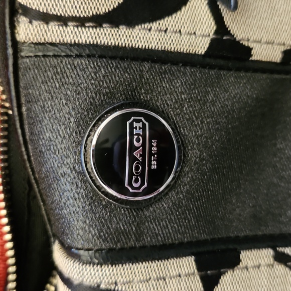 Black and gray coach purse - Picture 2 of 5